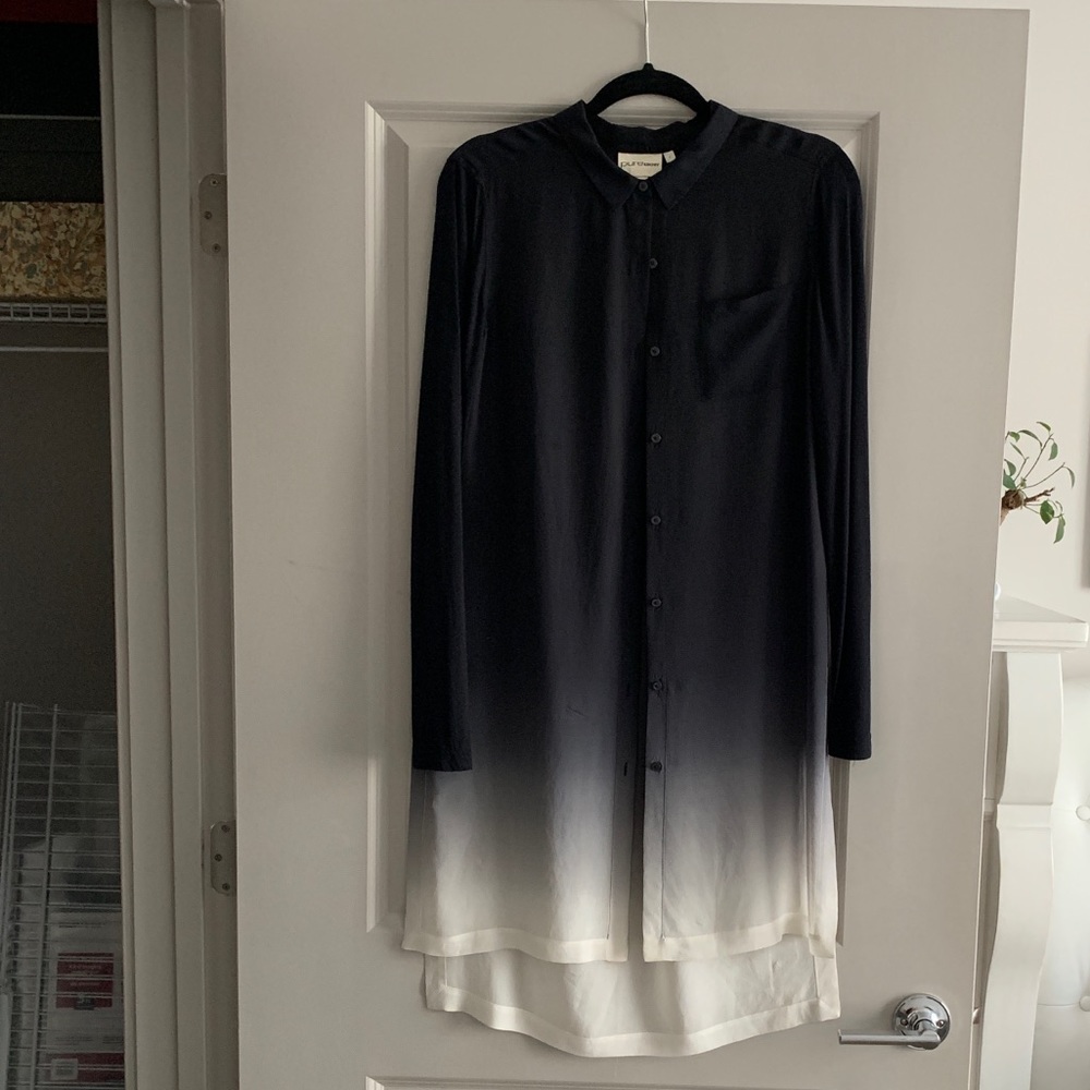 DKNY Sheer Tunic Blouse.